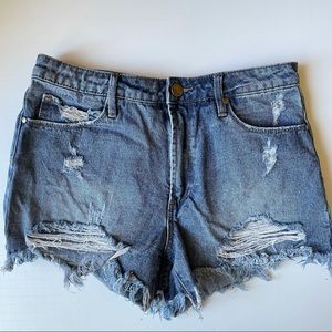 ripped jean shorts